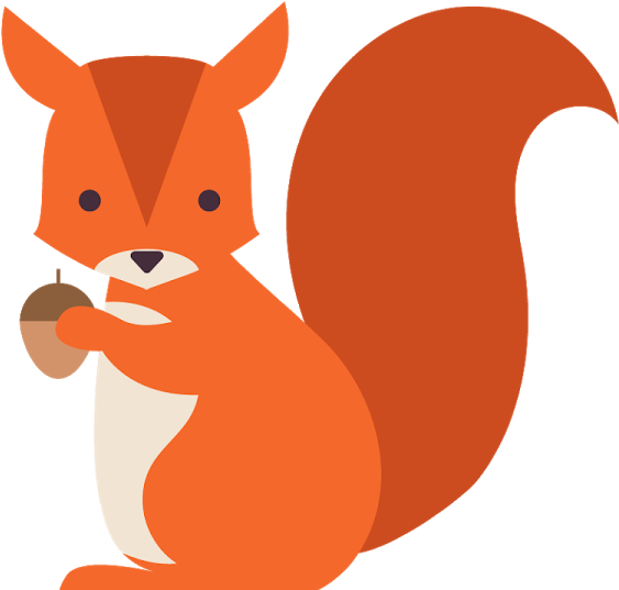 Cartoon Squirrel Holding Acorn