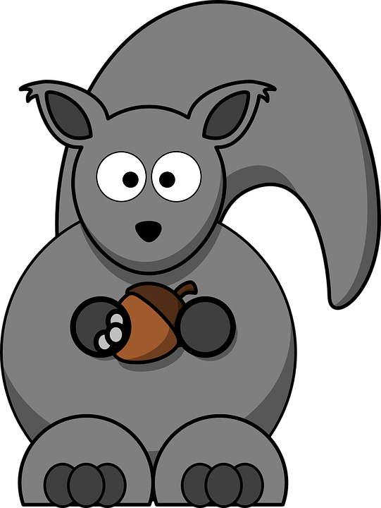 Cartoon Squirrel Holding Acorn.png