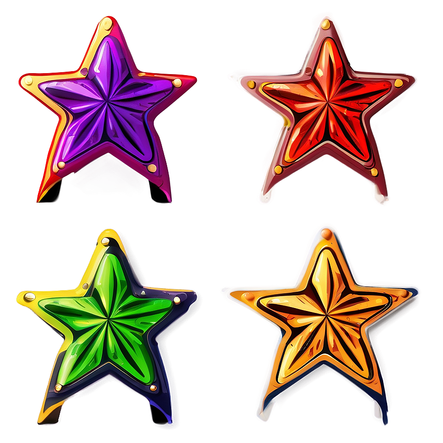 Cartoon Star Sticker Png Cre