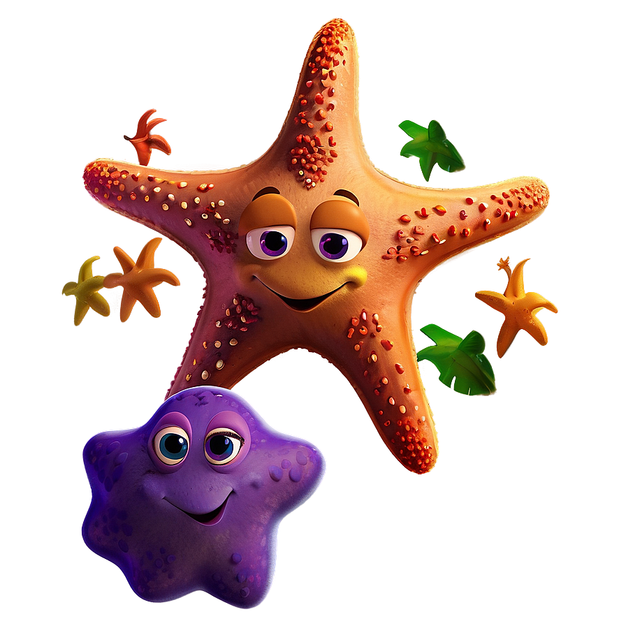 Cartoon Starfish Character Png Gwm50