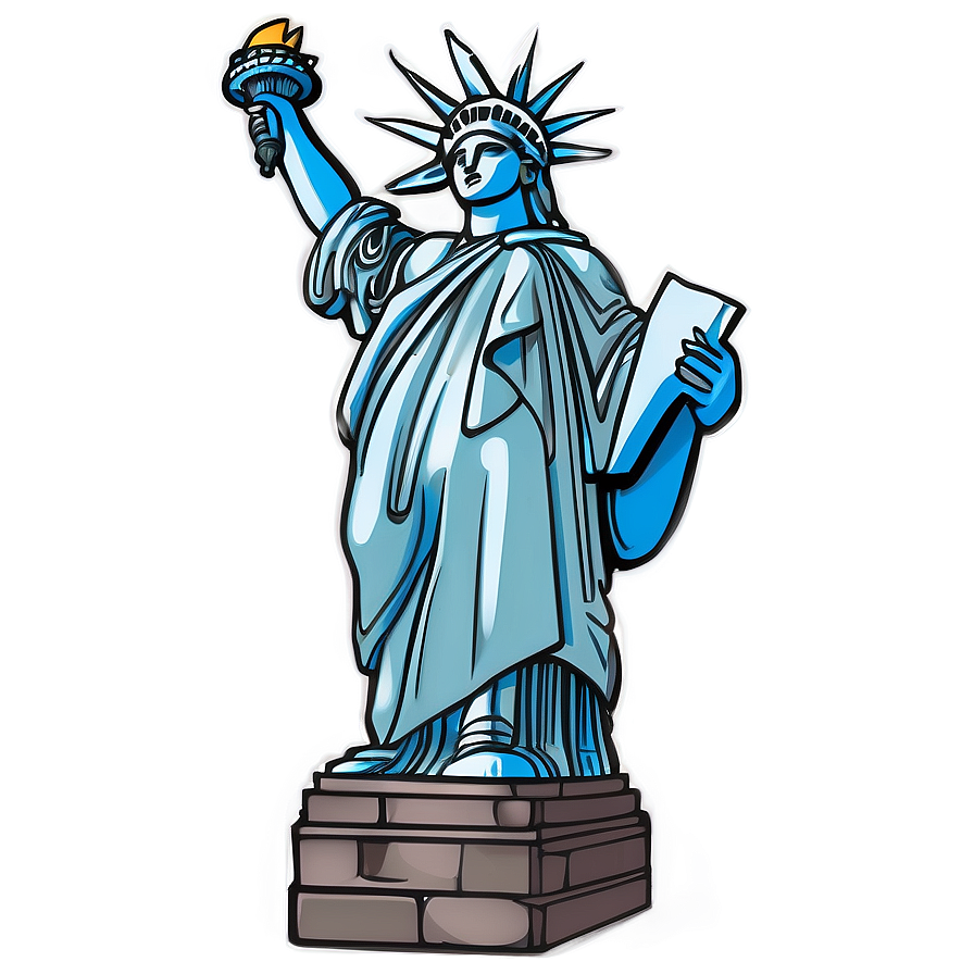 Cartoon Statue Of Liberty Drawing Png Ogn