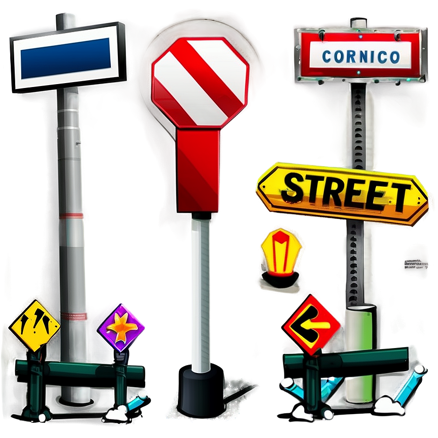 Cartoon Street Sign Png 42