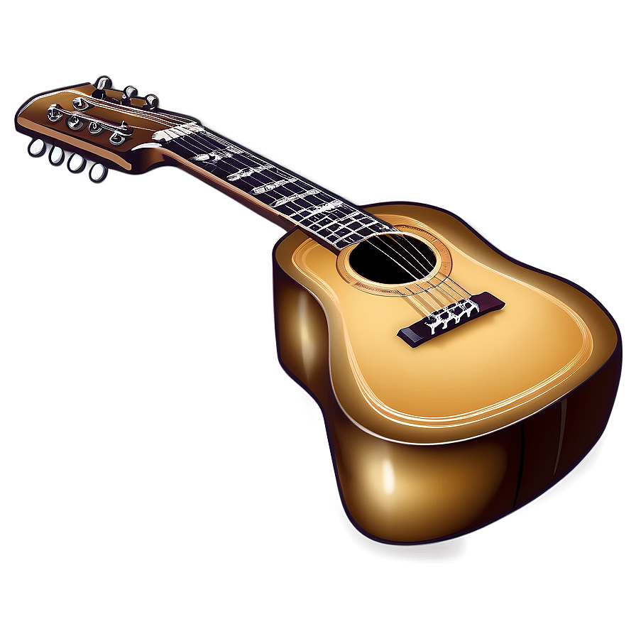 Cartoon Style Acoustic Guitar Png 56