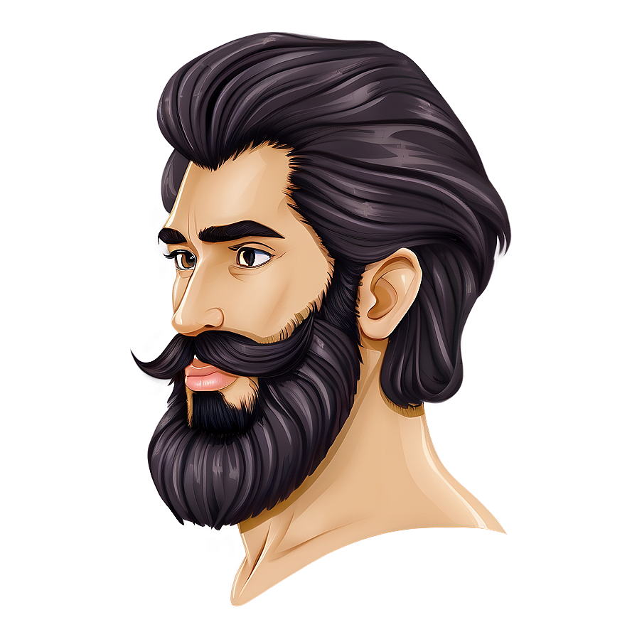 Cartoon Style Beard Picture Png 06272024