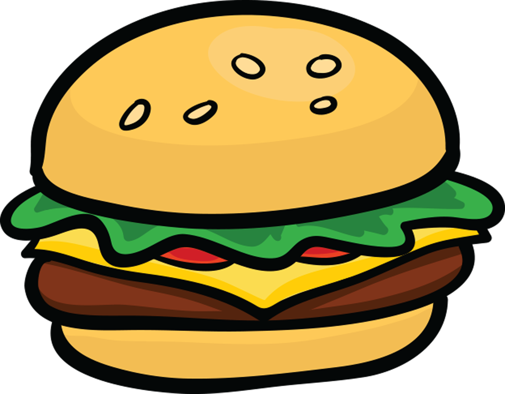 Cartoon Style Classic Hamburger