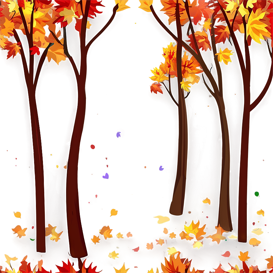 Cartoon Style Fall Trees Png 96