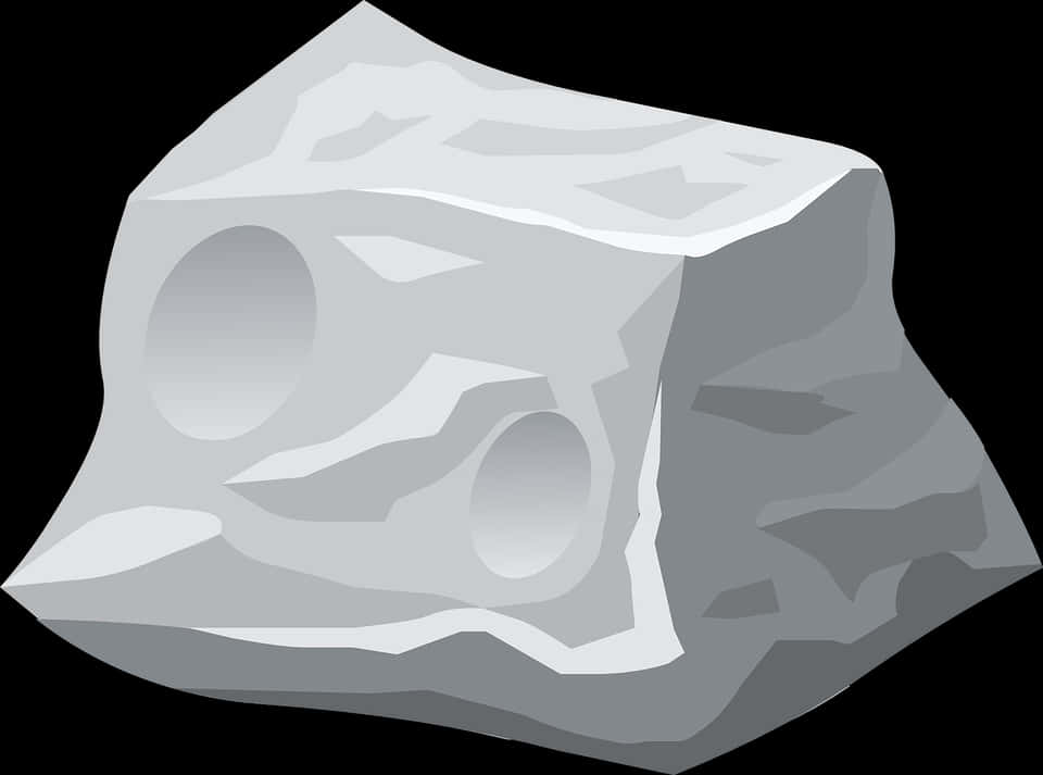 Cartoon Style Gray Rock