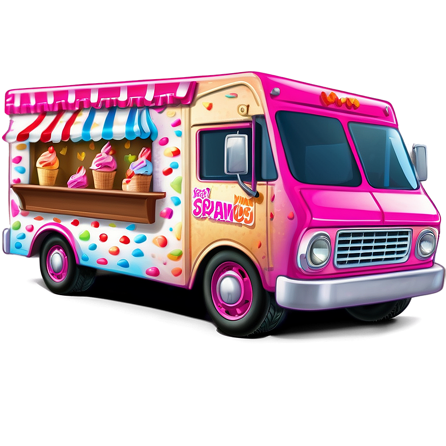 Cartoon Style Ice Cream Truck Png Aka96