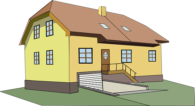 Cartoon Style Yellow House