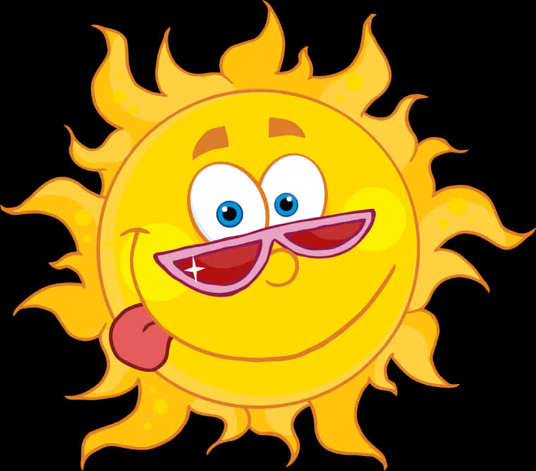 Cartoon Sun With Sunglasses.png