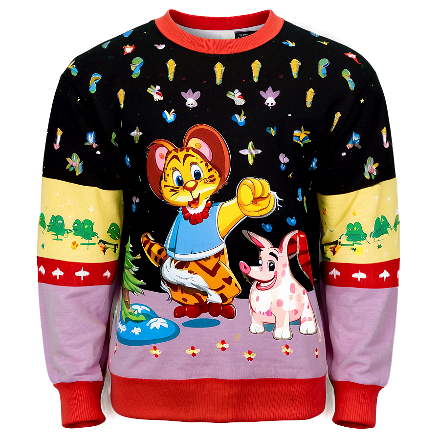 Cartoon Sweater Print Png 24