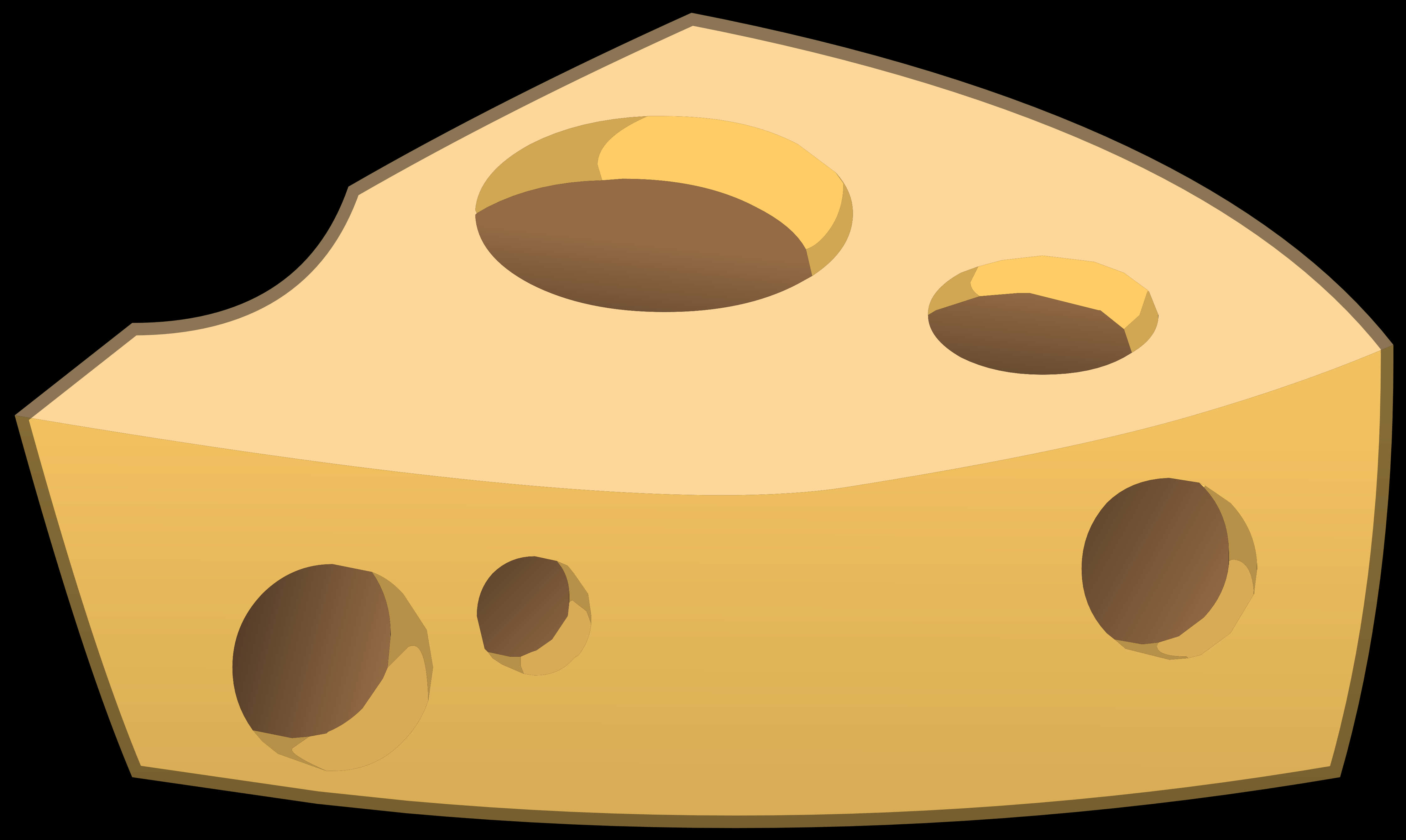 Cartoon Swiss Cheese Wedge