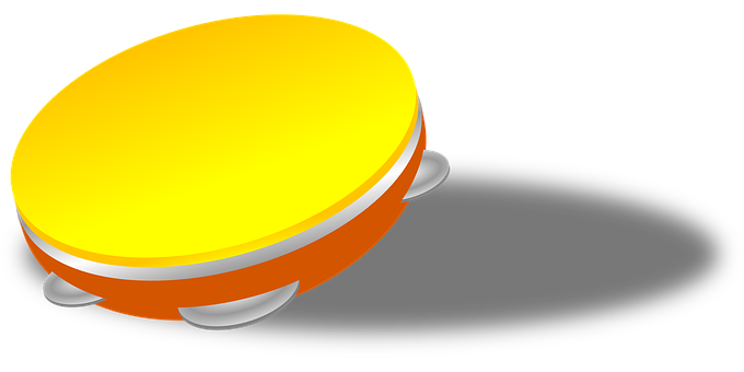 Cartoon Tambourine Isolated