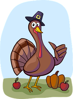 Cartoon Thanksgiving Turkeywith Hat