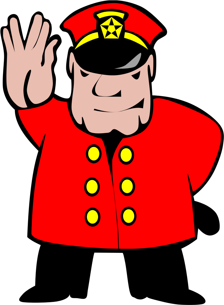 Cartoon Train Conductor Waving