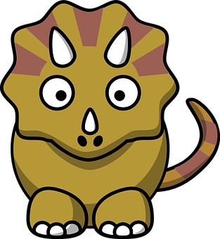 Cartoon Triceratops Illustration