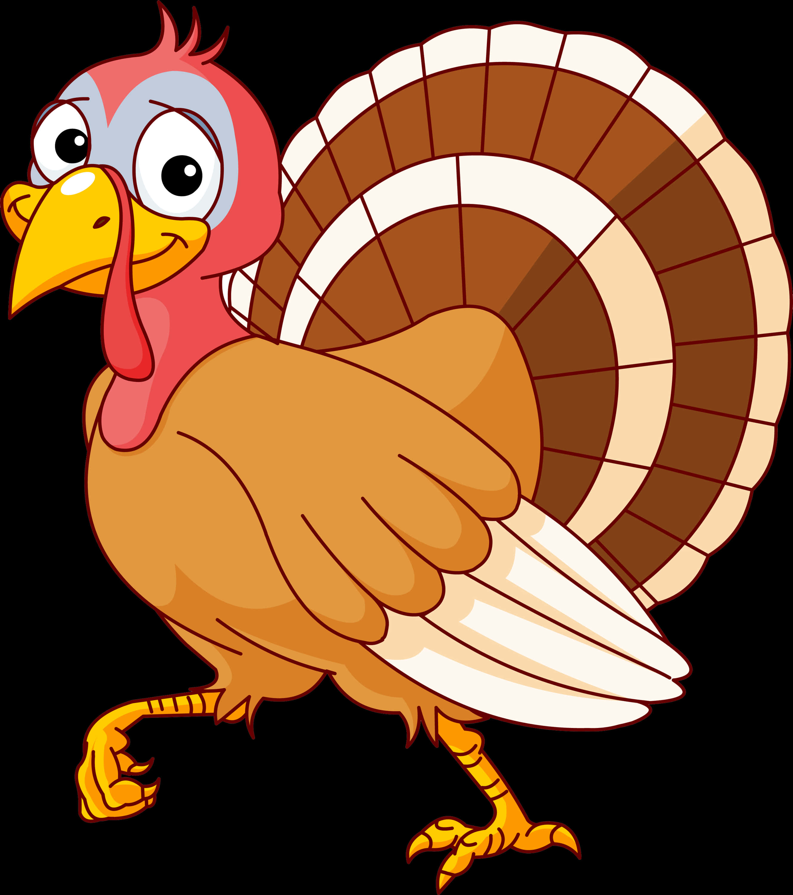 Cartoon Turkey Character Walking