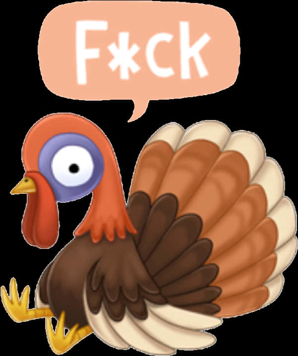 Cartoon Turkey Expletive Bubble