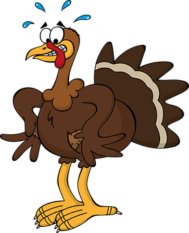 Cartoon Turkey Sweating Fear