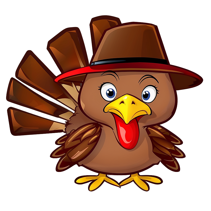 Cartoon Turkey With Hat Png Nhp