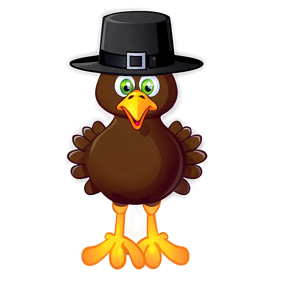 Cartoon Turkey With Pilgrim Hat Png 72