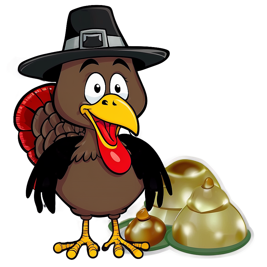 Cartoon Turkey With Pilgrim Hat Png 97