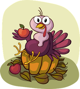 Cartoon Turkeywith Apples