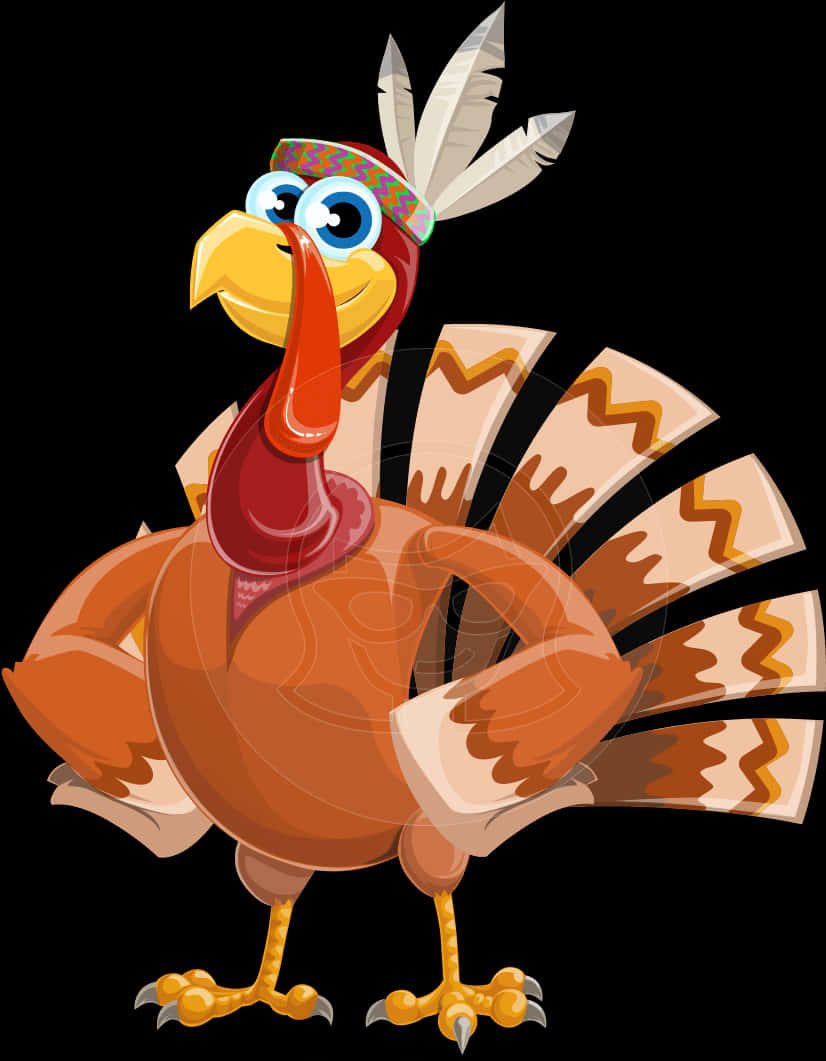 Cartoon Turkeywith Headband