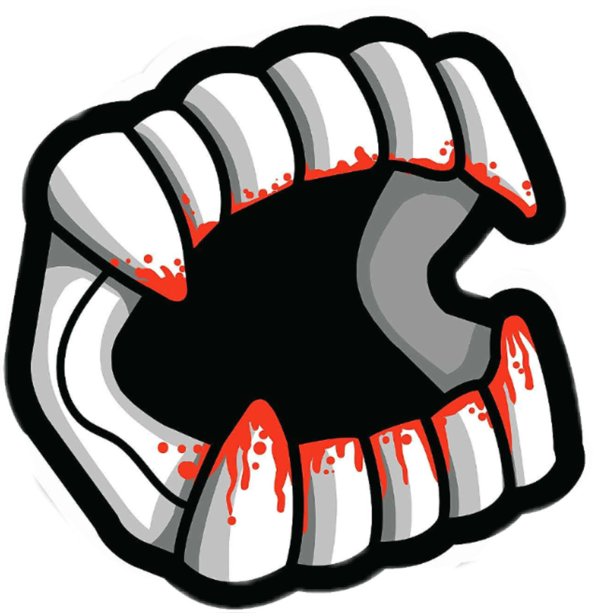 Cartoon Vampire Teeth Bloody