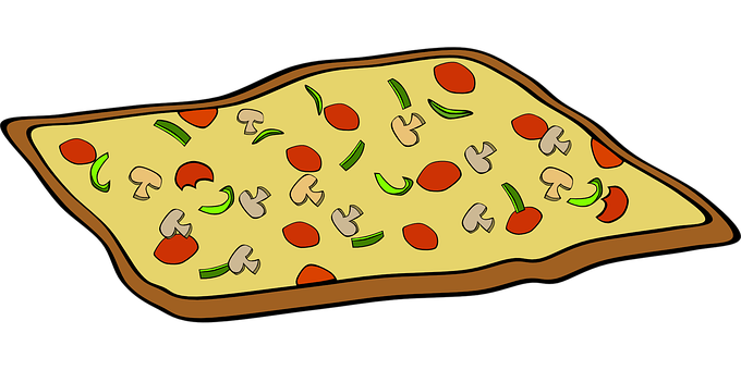 Cartoon Veggie Pizza Illustration