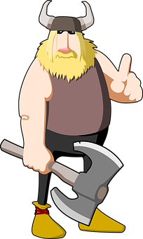 Cartoon Viking Warrior Gesture