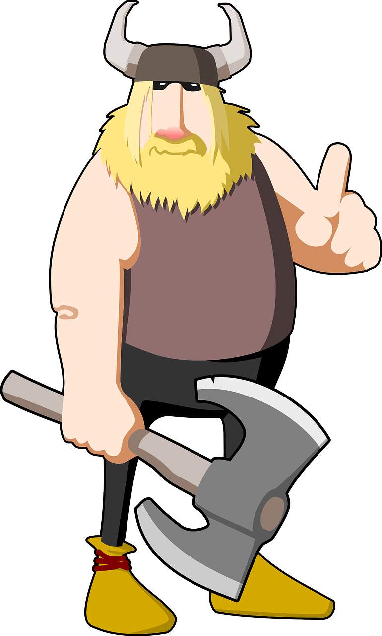 Cartoon Vikingwith Axe