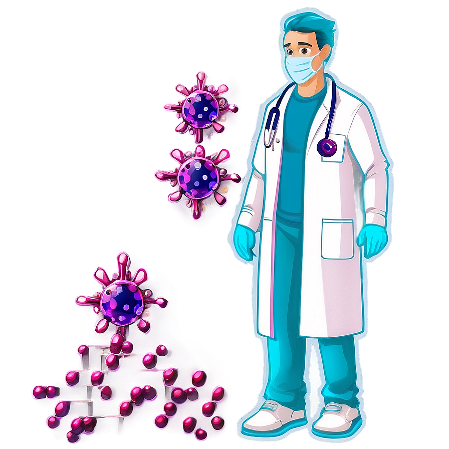 Cartoon Virus In Lab Coat Png 36