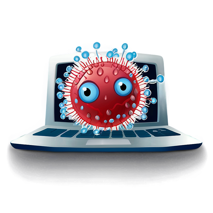 Cartoon Virus On Computer Png Yqs