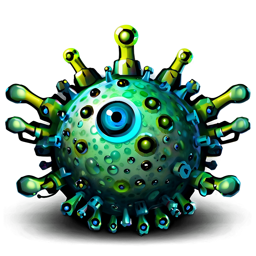 Cartoon Virus With Crown Png 23