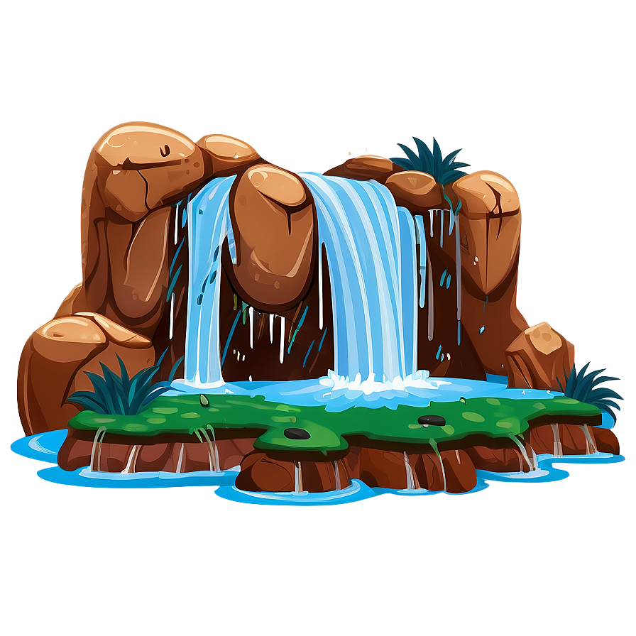 Cartoon Waterfall Scene Png 06272024