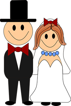 Cartoon Wedding Couple.png