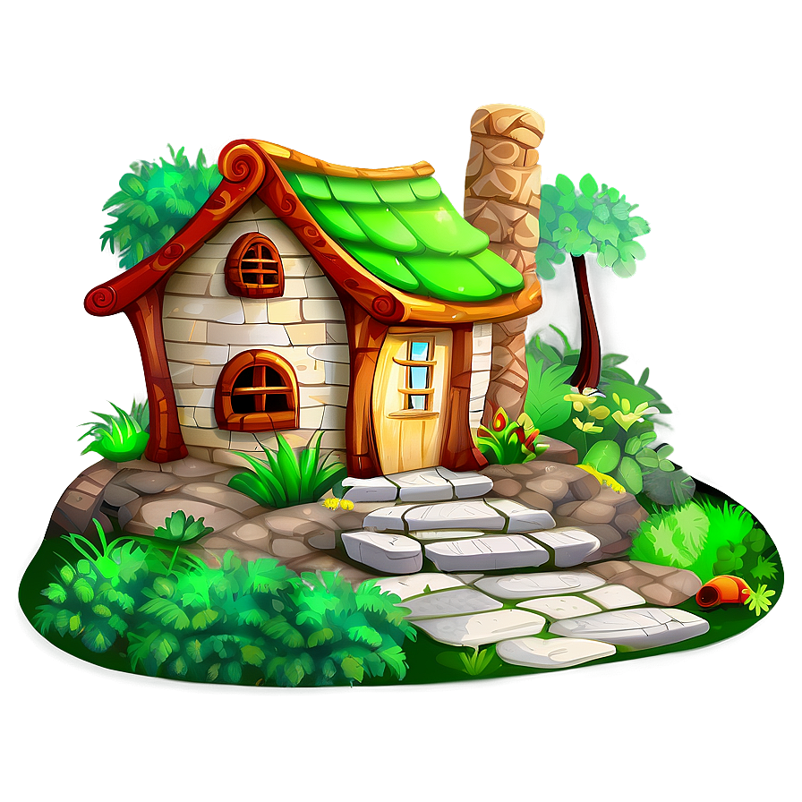 Cartoon Woodland House Png 06272024