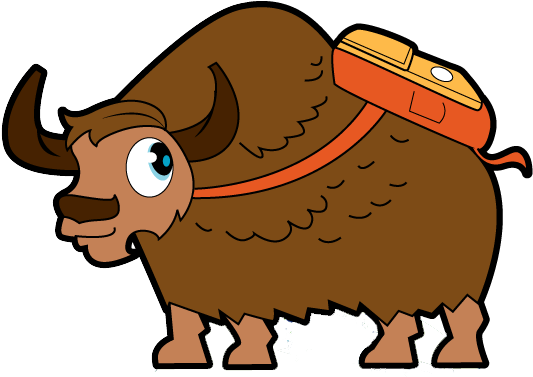 Cartoon Yak With Baggage