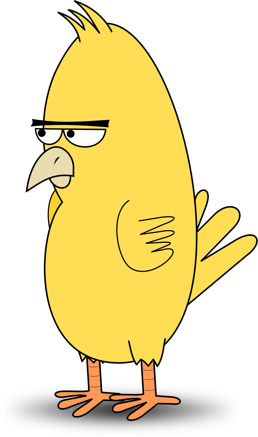 Cartoon Yellow Bird With Glasses