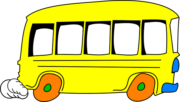 Cartoon Yellow Bus Graphic