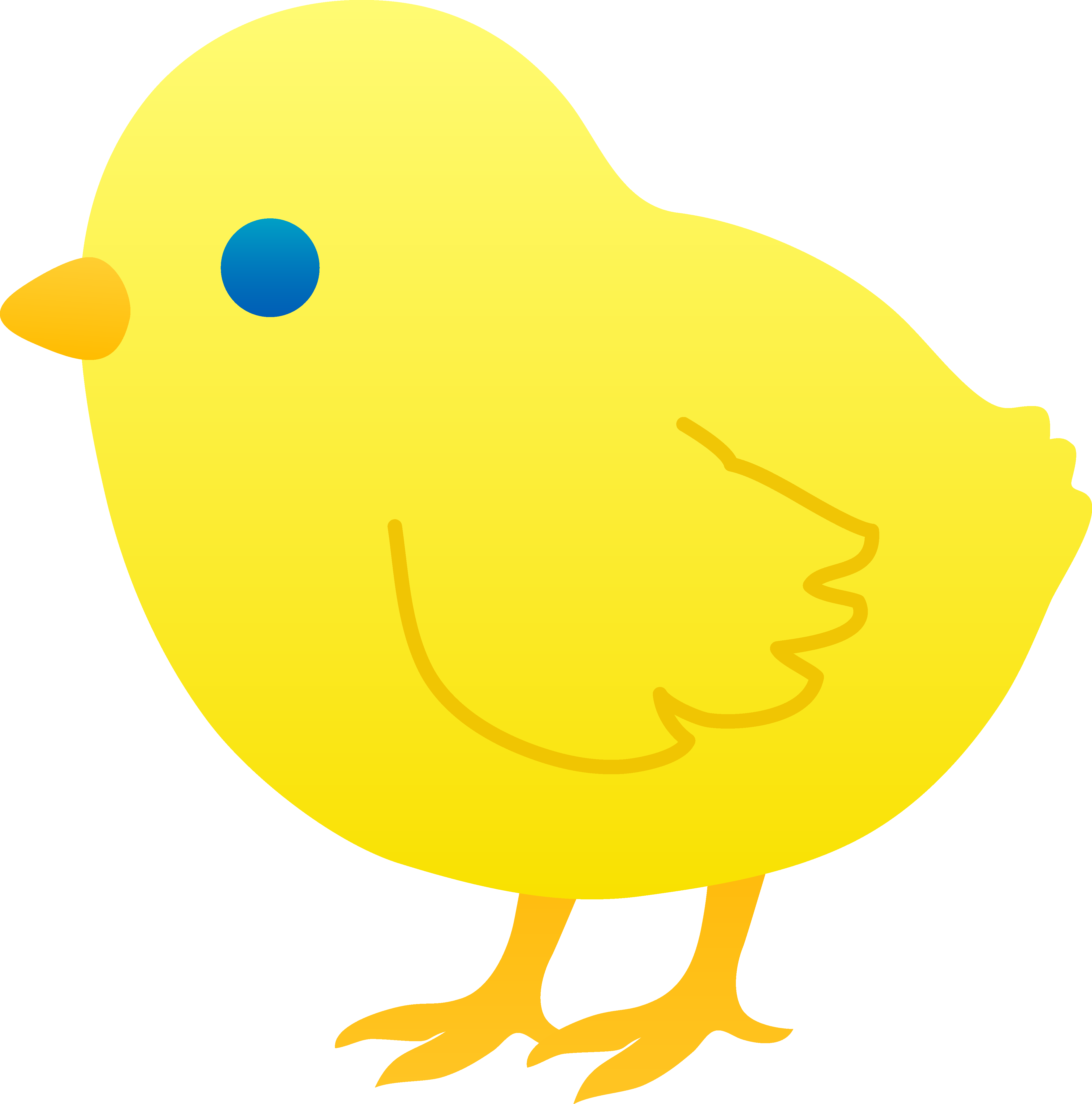 Cartoon Yellow Chick Illustration