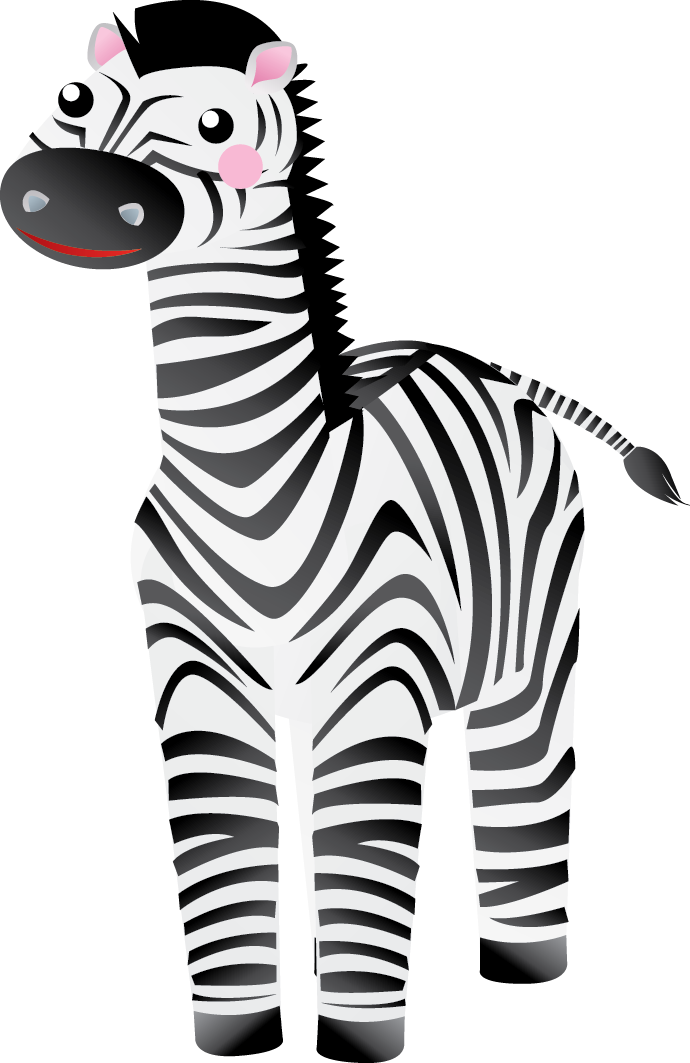 Cartoon Zebra Standing