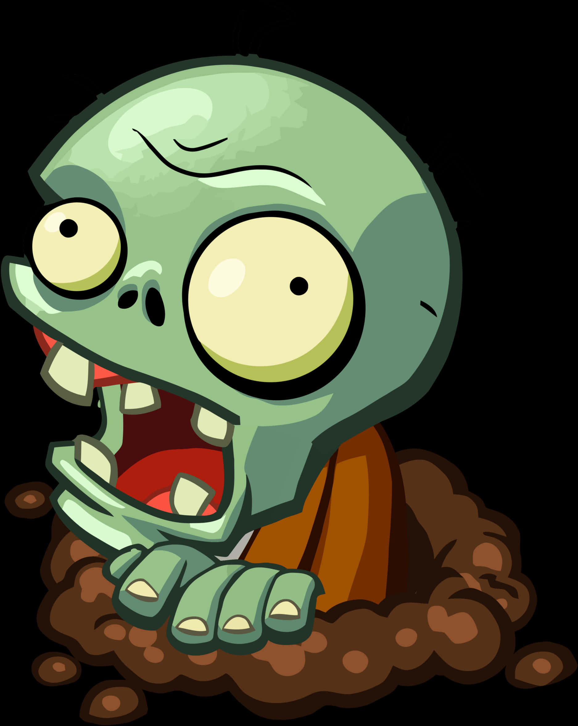 Cartoon Zombie Emerging From Ground