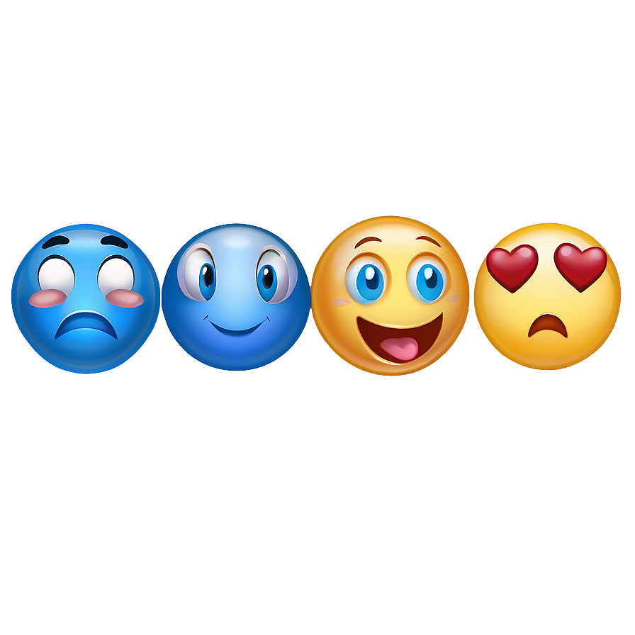 Cartoonish Blue Emojis Png Set 06282024