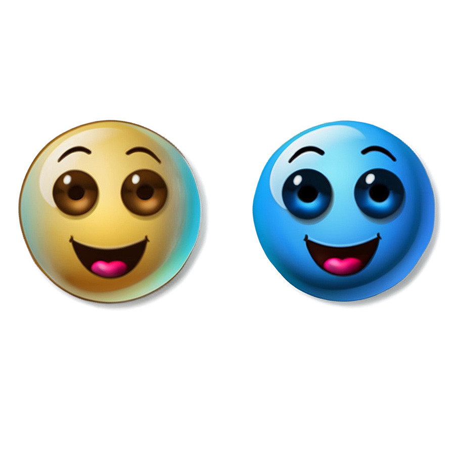 Cartoonish Blue Emojis Png Set Gtf