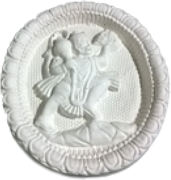 Carved Angel Relief Oval Frame