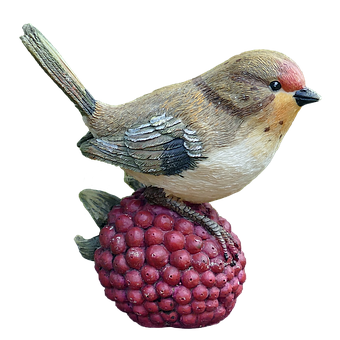 Carved Birdon Raspberry Sculpture