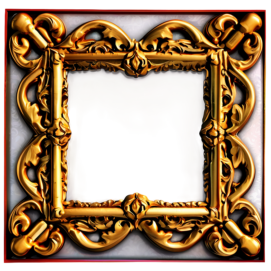 Carved Golden Frame Png 05252024