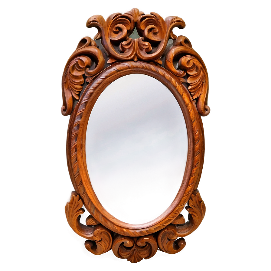 Carved Wood Mirror Frame Png Rtu74